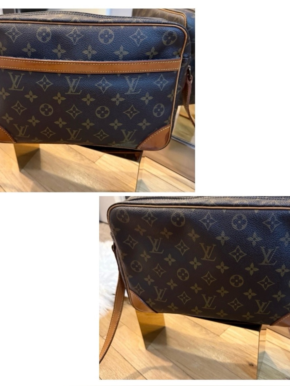 Louis Vuitton Brown Monogram Canvas Messenger Bag with Tan Leather Trim - Picture 6 of 16